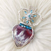 Red Aurora Plume Agate Doublet And Sterling silver Heart Pendant