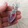 Red Aurora Plume Agate Doublet And Sterling silver Heart Pendant