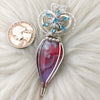 Red Aurora Plume Agate Doublet And Sterling silver Heart Pendant