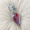 Red Aurora Plume Agate Doublet And Sterling silver Heart Pendant