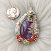Christmas Tree And Red Aurora Plume Agate Doublet And Sterling silver Heart Pendant