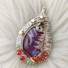 Christmas Tree And Red Aurora Plume Agate Doublet And Sterling silver Heart Pendant
