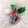 Red Aurora Plume Agate Doublet And Sterling Silver Pendant