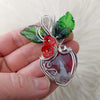 Red Aurora Plume Agate Doublet And Sterling Silver Pendant