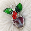 Red Aurora Plume Agate Doublet And Sterling Silver Pendant
