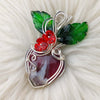 Red Aurora Plume Agate Doublet And Sterling Silver Pendant