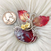 Red Aurora Plume Agate Doublet And Sterling silver Pumpkin Pendant
