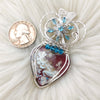 Red Aurora Plume Agate Doublet And Sterling silver Heart Pendant