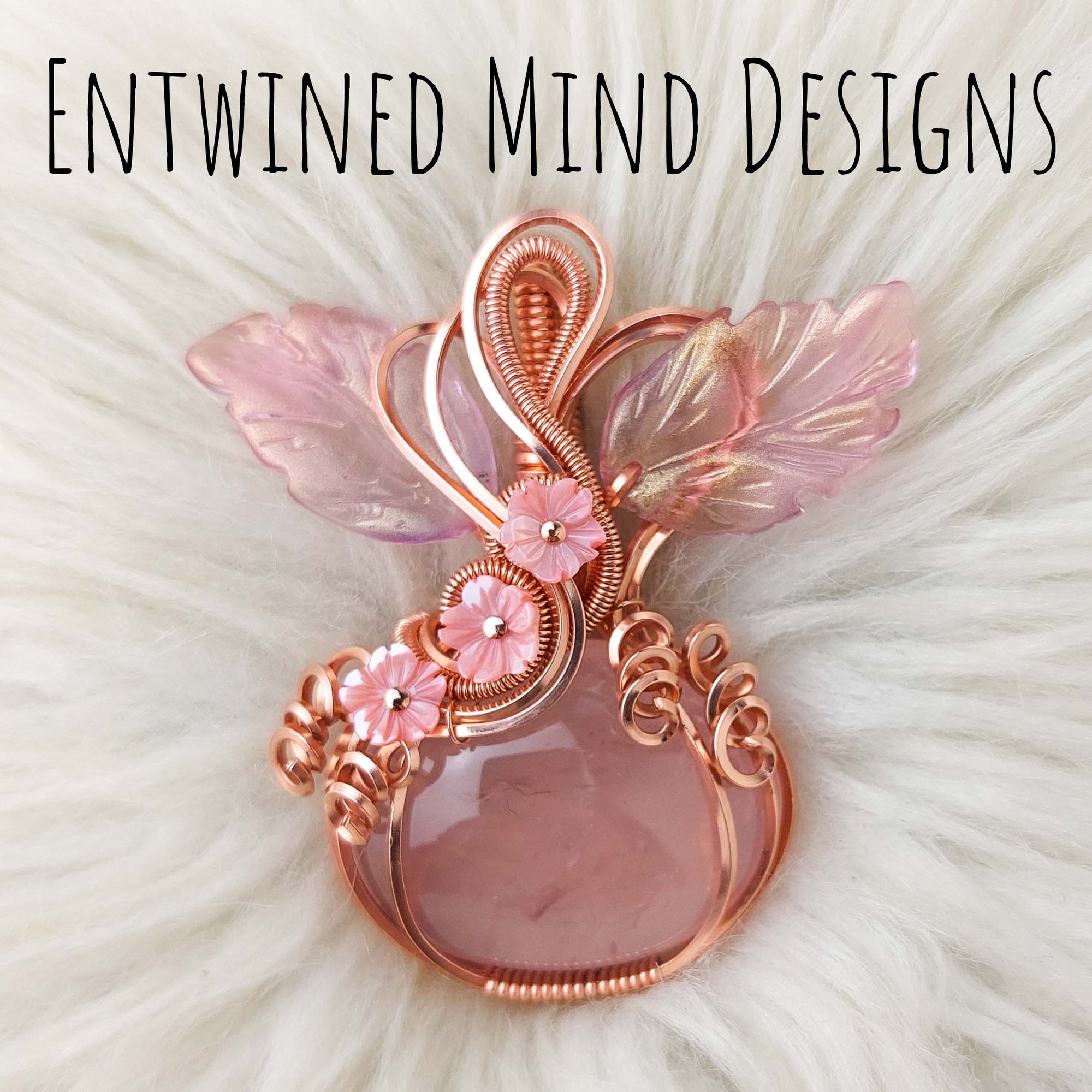 Rose Quartz Pumpkin Pendant In Copper