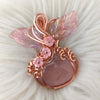 Rose Quartz Pumpkin Pendant In Copper