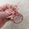 Rose Quartz Pumpkin Pendant In Copper