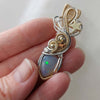 5ct Ethiopian Honey Comb Opal and Sterling Silver Pendant