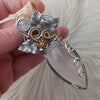 "Rose Rose" Rose Quartz Statement Pendant In Sterling Silver And 14k Goldfilled Wire