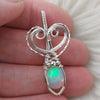 Mini Sterling Silver And Opal Pendant