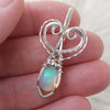 Mini Sterling Silver And Opal Pendant