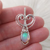 Mini Sterling Silver And Opal Pendant