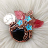 Black Onyx Pumpkin Pendant In Copper