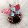 Black Onyx Pumpkin Pendant In Copper