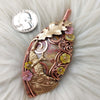 Bird With Flowers Laguna Lace Agate Statement Pendant