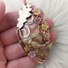 Bird With Flowers Laguna Lace Agate Statement Pendant