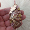 Bird With Flowers Laguna Lace Agate Statement Pendant
