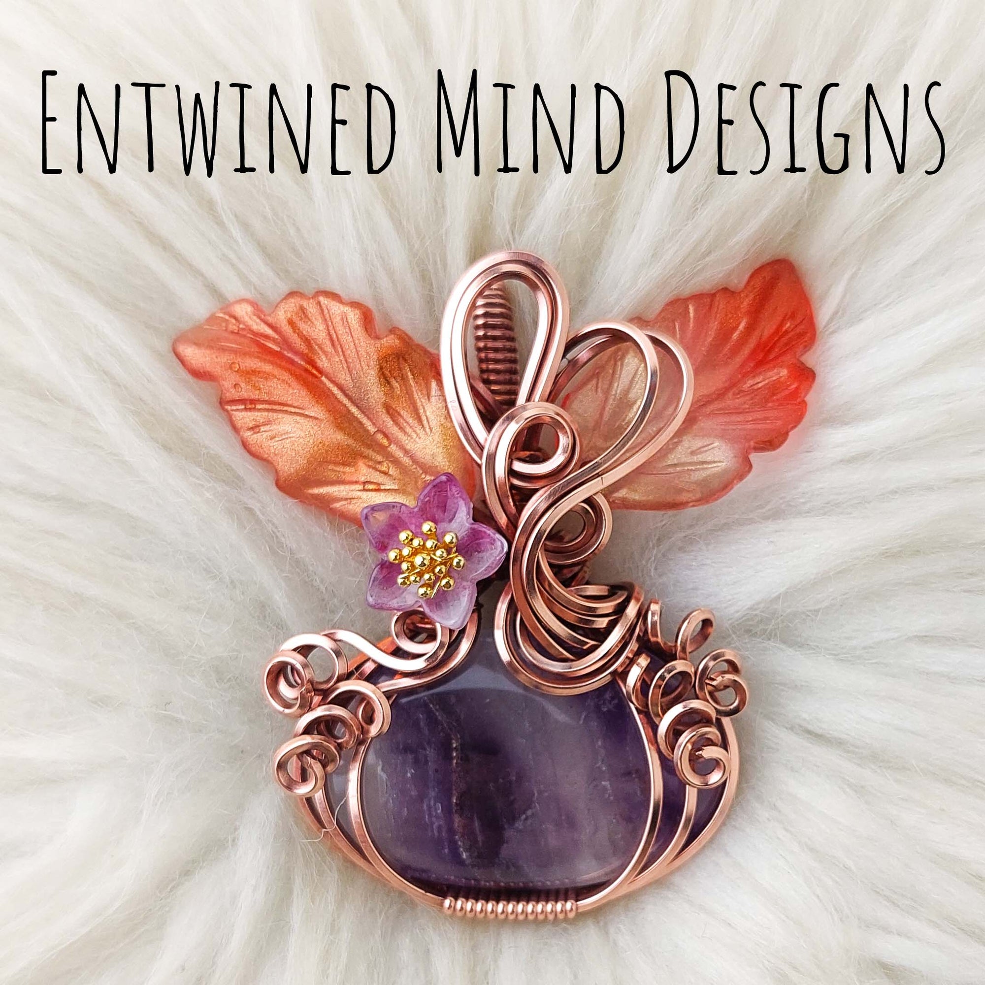 Amethyst Pumpkin Pendant In Copper