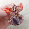 Amethyst Pumpkin Pendant In Copper