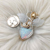 Artisan Cut Synthetic Opal, Sterling Silver And 14k Goldfilled Heart Pendant