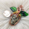 Dalmatian Jasper Skull Pumpkin Pendant In Copper