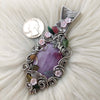 "Fantasy Flower Garden" Kunzite Fairy Pendant In Sterling Silver