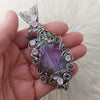 "Fantasy Flower Garden" Kunzite Fairy Pendant In Sterling Silver