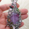 "Fantasy Flower Garden" Kunzite Fairy Pendant In Sterling Silver