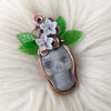 Quartz Skull Pendant In Copper