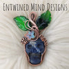 Sodalite Skull Pumpkin Pendant In Copper