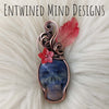 Sodalite Skull Pumpkin Pendant In Copper