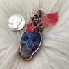 Sodalite Skull Pumpkin Pendant In Copper