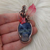 Sodalite Skull Pumpkin Pendant In Copper
