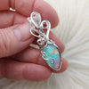Aurora Opal and Sterling Silver Pendant