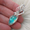 Aurora Opal and Sterling Silver Pendant