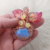 Moonstone Pumpkin Pendant In Copper