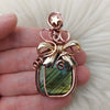 Green Labradorite Present Pendant In Copper