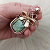 Green Labradorite Present Pendant In Copper