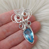 Blue Topaz And Sterling Silver Pendant