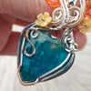 Artisan Cut Inspration Mine Gem Silica Chrysocolla, Sterling Silver, And 14k Goldfilled Heart Pendant