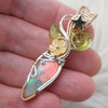 AAA Honey Comb Opal and Sterling Silver Pendant