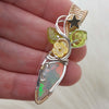 AAA Honey Comb Opal and Sterling Silver Pendant