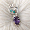 Natural Amethyst Statement Pendant In Sterling Silver