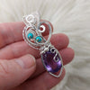 Natural Amethyst Statement Pendant In Sterling Silver