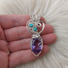 Natural Amethyst Statement Pendant In Sterling Silver