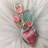 Artisan Cut Rhodochrosite And Sterling Silver Heart Pendant